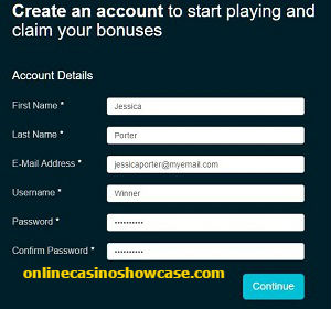 step one registering an online casino account